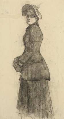 Study of a Lady with a Muff, 1888-1893. Creator: Akos von Aranyossy.