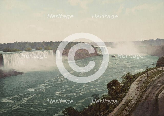 Niagara Falls from Canadian shore, ca 1900. Creator: Unknown.