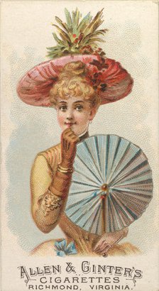 Plate 48, from the Fans of the Period series (N7) for Allen & Ginter Cigarettes Brands, 1889. Creator: Allen & Ginter.