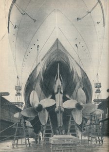 'The Thrust of the Modern Liner's Mighty Engines', 1936. Artist: Unknown.