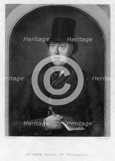 Mr John Clarke, of Newmarket, 1834. Artist: Henry R Cook