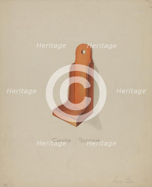 Shaker Candle Sconce, 1935/1942. Creator: Anne Ger.
