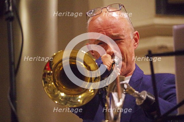 Mark Bassey, Josephine Davies Mark Bassey Sextet, St Andrews Church, Hove, East Sussex, 14 Oct 2022. Creator: Brian O'Connor.