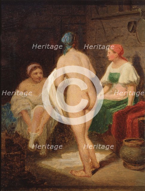 In steam bath, End 1820s. Artist: Venetsianov, Alexei Gavrilovich (1780-1847)