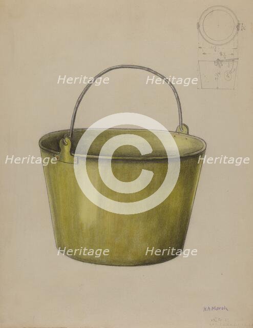 Fire Water Pail, c. 1936. Creator: Herbert Marsh.
