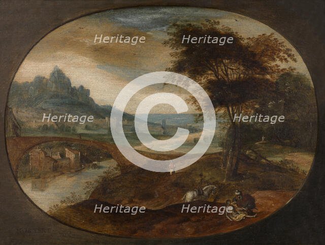 Landscape with the Good Samaritan, c1550s. Creator: Frans Mostaert.