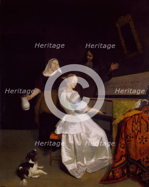 The Music Lesson, 1670-72. Creator: Jacob Ochtervelt.