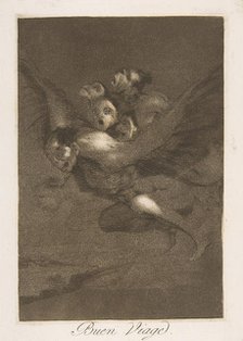 Plate 64 from 'Los Caprichos': Bon voyage (Buen Viage.), 1799. Creator: Francisco Goya.