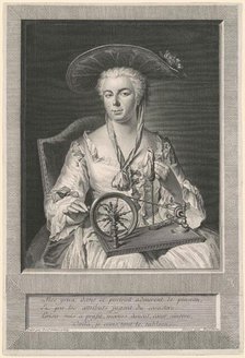 Madame Arlon Spinning Silk, 1739. Creator: Jean Joseph Balechou.