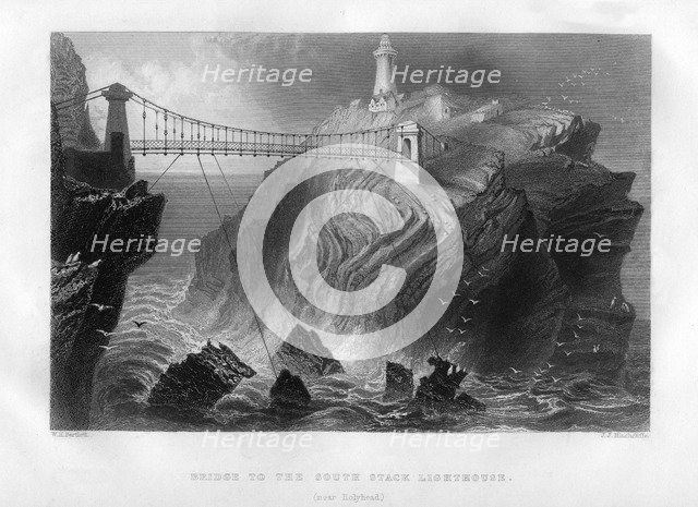 Bridge to the South Stack Lighthouse, near Holyhead, 1886.Artist: J J Hinchcliffe