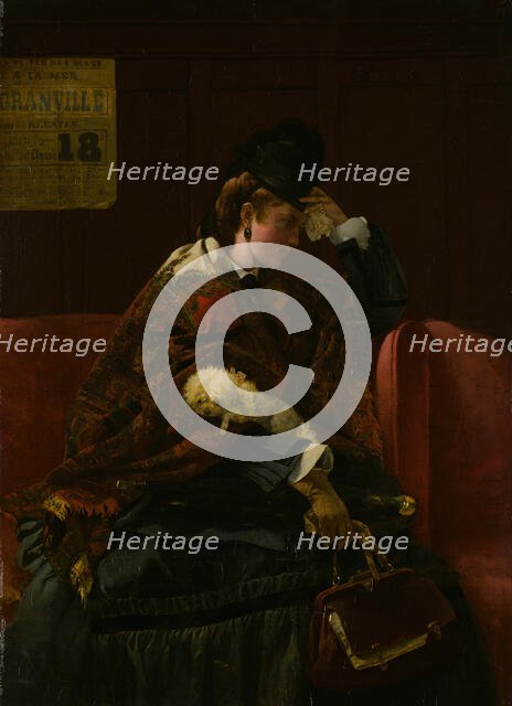 At the Railway Station, c. 1874. Creator: Alfred Stevens.