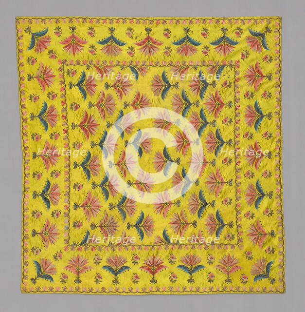 Needlework Cover, India, 19th century. Creator: Unknown.