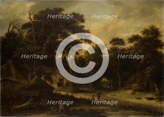 Several Peasant Huts in a Woods, c1660. Creator: Roelof van Vries.