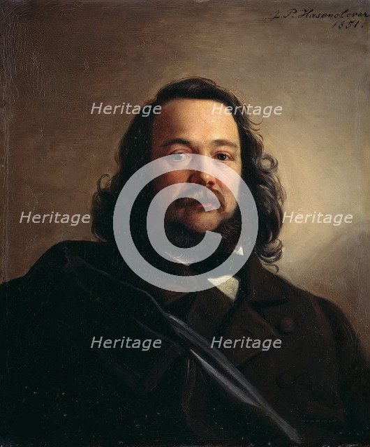 Portrait of Ferdinand Freiligrath  (1810-1876), 1851. Creator: Hasenclever, Johann Peter (1810-1853).