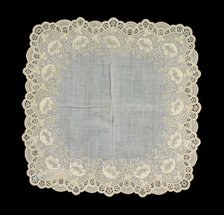Handkerchief, Belgian, 1850-75. Creator: Unknown.