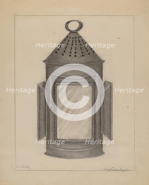 Lantern, c. 1936. Creator: Columbus Simpson.