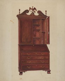 Chippendale Secretary, c. 1939. Creator: Amos C. Brinton.