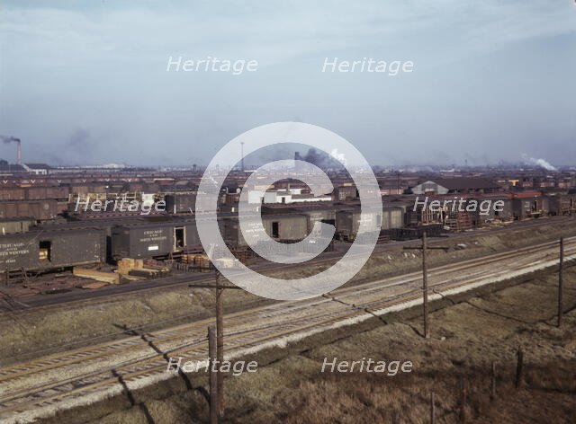 The regular tracks of the South Yards, at C & NW RR's Proviso (?) yard, Chicago, Ill., 1942. Creator: Jack Delano.