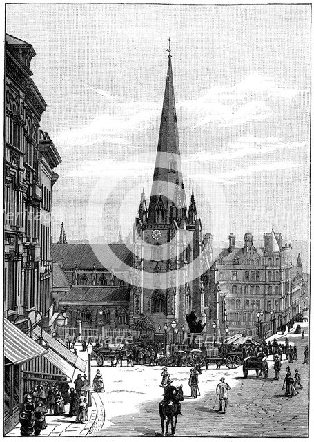 Church of St Martin in the Bull Ring, Birmingham, West Midlands, 1887. Artist: Unknown