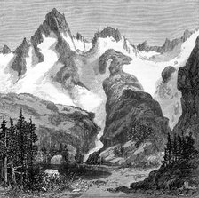 Rush Creek Glacier, on the eastern slopes of the Sierra Nevada, California, USA, 1875. Artist: Unknown