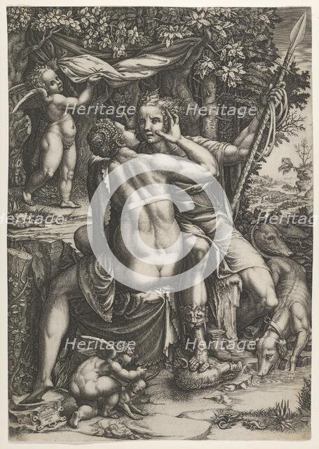 Venus and Adonis, ca. 1570. Creator: Giorgio Ghisi.