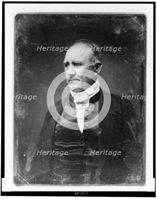 Sam Houston, half-length portrait, three-quarters to the left, in civilian..., between 1848 and 1850 Creator: Mathew Brady.