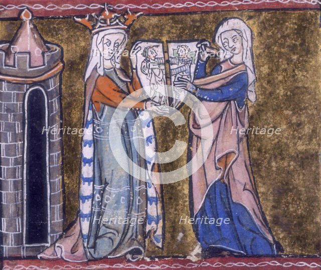 Guinevere with the cleft shield, c1316.  Creator: Unknown.