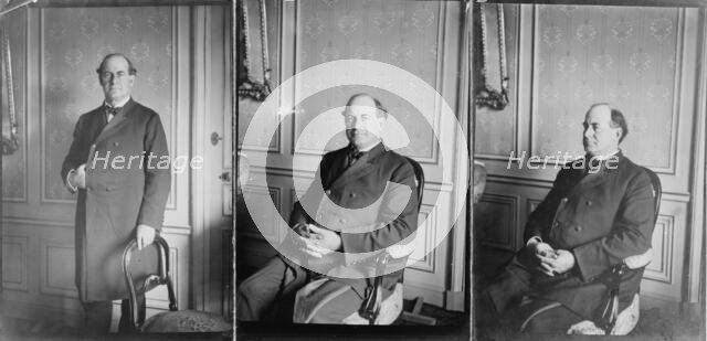 Three portraits of William Jennings Bryan at the Grand Hotel, Paris...facing front, 1905(?). Creator: Frances Benjamin Johnston.