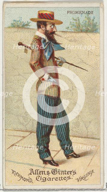 Promenade, from World's Dudes series (N31) for Allen & Ginter Cigarettes, 1888. Creator: Allen & Ginter.
