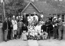 The Headington Quarry Morris Dancers outside the Chequers, Oxford, Oxfordshire, c1860-c1922. Artist: Henry Taunt