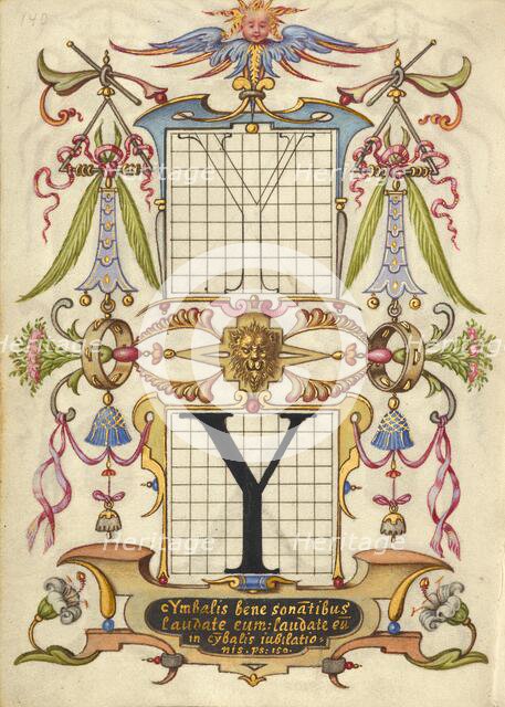 Guide for Constructing the Letter Y; Mira calligraphiae monumenta, about 1591-1596. Creator: Joris Hoefnagel.