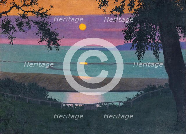 Sunset At Grace, Orange And Violet Sky , 1918. Creator: Vallotton, Felix Edouard (1865-1925).