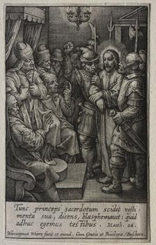 The Passion: Christ before the High Priest. Creator: Hieronymus Wierix (Flemish, 1553-1619).