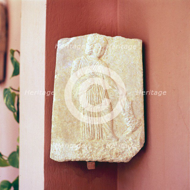 Greek Funerary Relie, Young girl with Bird and Dog, 4th century BC. Artist: Unknown.