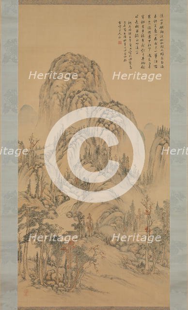 Meeting with a Friend on an Autumn Day, 1822. Creator: Noro Kaiseki.