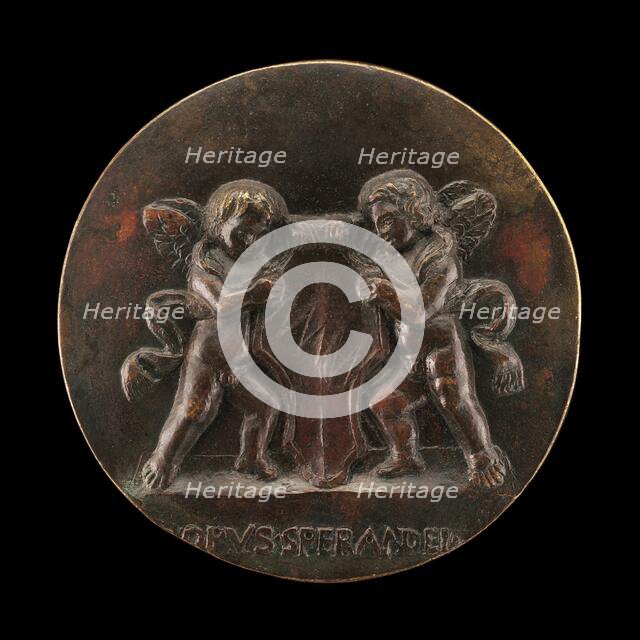 Cupids Holding the Arms of the Bentivogli [reverse]. Creator: Sperandio Savelli.