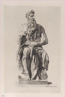 Moses, after Michelangelo, 1875. Creator: Jules-Ferdinand Jacquemart.
