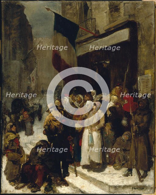 Cantine municipale au faubourg Saint-Martin, pendant le siège de Paris (1871), c1871. Creator: Gustave Guillaumet.