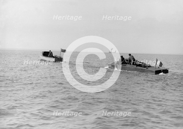 The French hydroplane 'Despujols I' being towed, 1913. Creator: Kirk & Sons of Cowes.