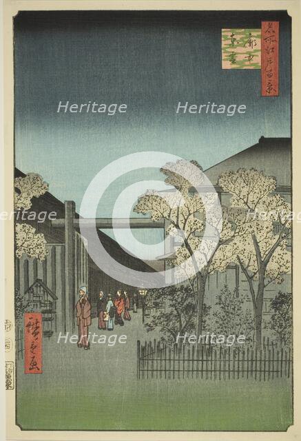 Yoshiwara Licensed Quarters at Dawn (Kakuchu shinonome), from the series "One Hundred..., 1857. Creator: Ando Hiroshige.