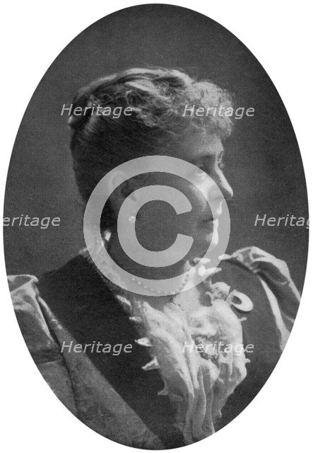 Caroline Lavinia Scott Harrison, wife of President Benjamin Harrison, late 19th century, (1908). Artist: Unknown