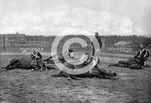 A party of the 4th (Queen's Own) Hussars skirmishing dismounted, 1896.Artist: Gregory & Co