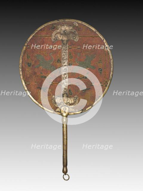 Embroidered Fan for Wedding Ceremony, 1850-1950. Creator: Unknown.