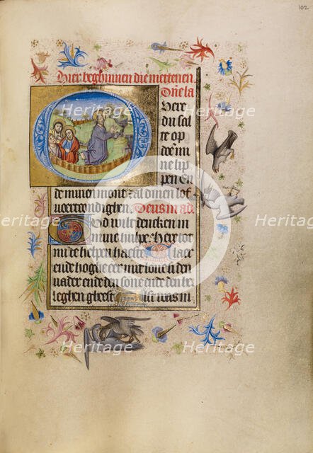 Initial O: The Agony in the Garden; Book of Hours, after 1460. Creator: Unknown.