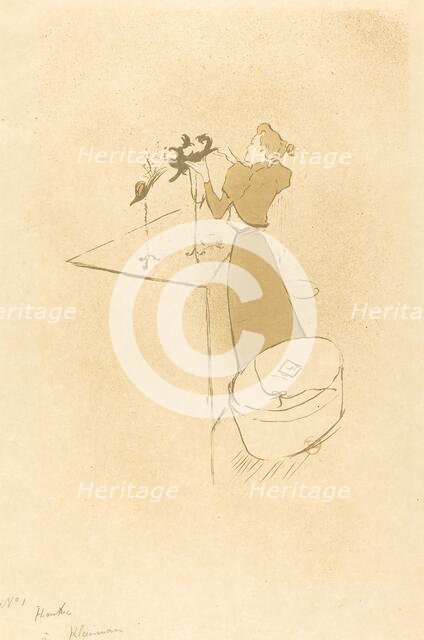 The Milliner (La Modiste - Renée Vert), 1893. Creator: Henri de Toulouse-Lautrec.