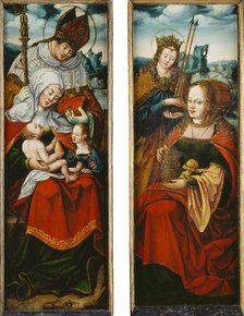 Virgin and Child, a Bishop Saint, and St Anne; the Magdalen and St Ursula...altarpiece, c1545. Creator: Follower of Anton Woensam von Worms