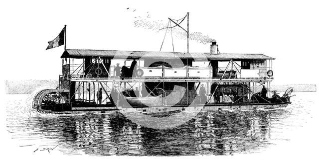 The French gun-boat "Précieuse," specially constructed for the Madagascar Expedition, 1895. Creator: Unknown.