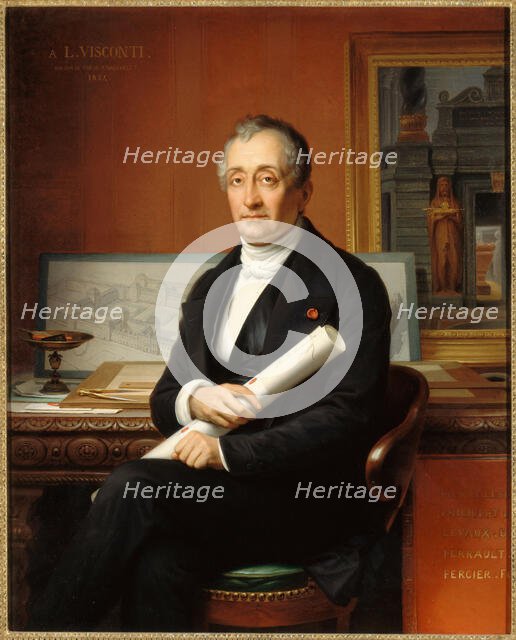 Portrait of the Architect Louis Visconti (1791-1853), 1854. Creator: Vauchelet, Théophile (1802-1873).