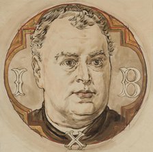 Paper for the Polychrome of St. Mary's Church - Male Head and the Letters..., between 1888-1891. Creator: Jan Matejko.