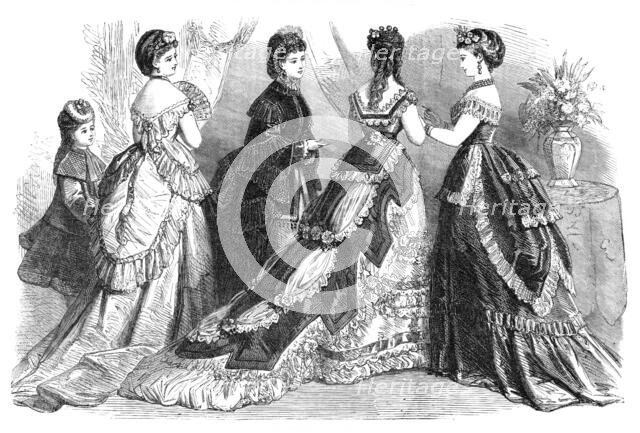Paris fashions for February, 1870. Creator: Unknown.